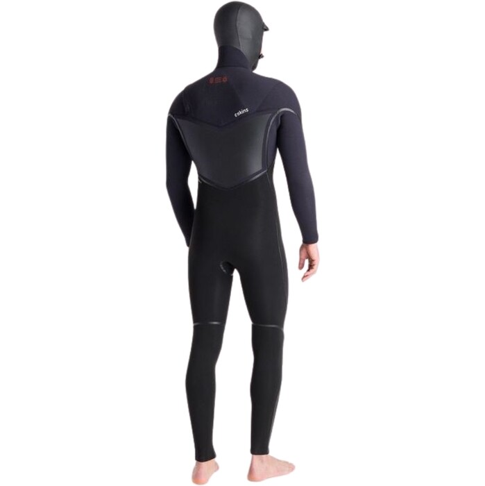 2024 C-Skins Mens NuWave Wired+ 6/5mm Chest Zip Hooded Wetsuit C-NWI65MH - Black / Black x / Rust